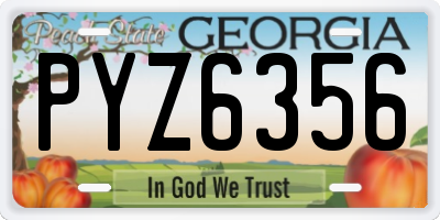 GA license plate PYZ6356