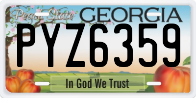 GA license plate PYZ6359