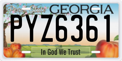 GA license plate PYZ6361