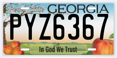 GA license plate PYZ6367