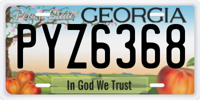 GA license plate PYZ6368