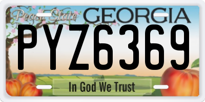 GA license plate PYZ6369
