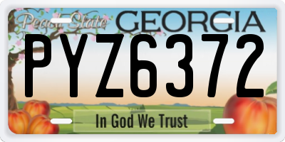 GA license plate PYZ6372
