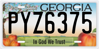 GA license plate PYZ6375