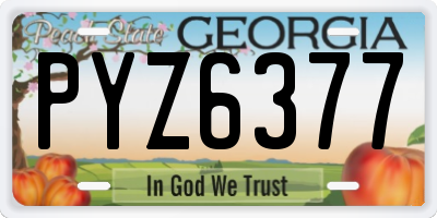 GA license plate PYZ6377