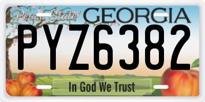 GA license plate PYZ6382