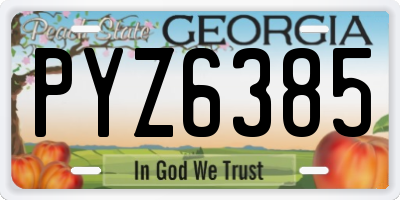 GA license plate PYZ6385