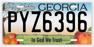 GA license plate PYZ6396