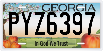 GA license plate PYZ6397