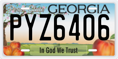GA license plate PYZ6406