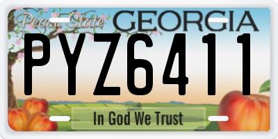 GA license plate PYZ6411