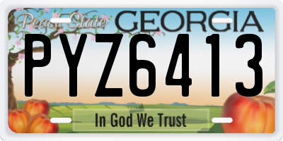 GA license plate PYZ6413