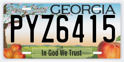 GA license plate PYZ6415