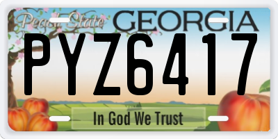 GA license plate PYZ6417