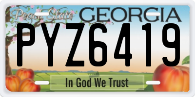 GA license plate PYZ6419