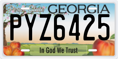 GA license plate PYZ6425