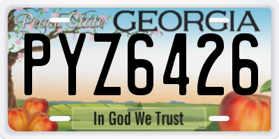 GA license plate PYZ6426