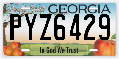 GA license plate PYZ6429