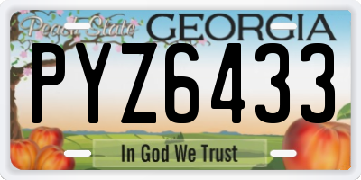 GA license plate PYZ6433