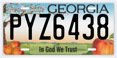 GA license plate PYZ6438