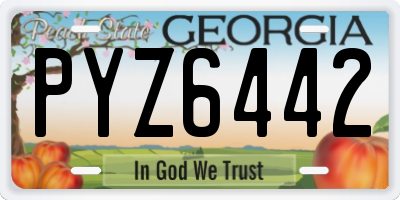 GA license plate PYZ6442