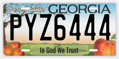 GA license plate PYZ6444