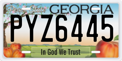 GA license plate PYZ6445