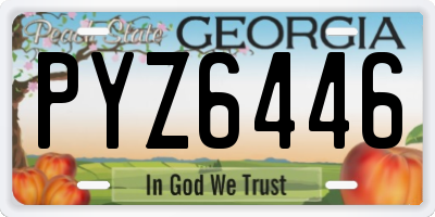 GA license plate PYZ6446