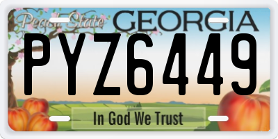 GA license plate PYZ6449