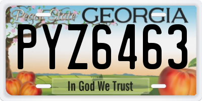 GA license plate PYZ6463