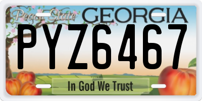 GA license plate PYZ6467