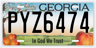 GA license plate PYZ6474