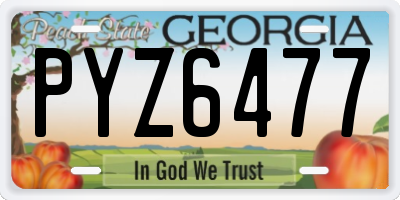 GA license plate PYZ6477