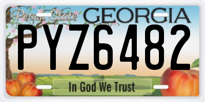 GA license plate PYZ6482
