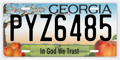 GA license plate PYZ6485