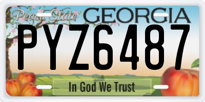 GA license plate PYZ6487