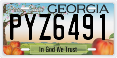 GA license plate PYZ6491