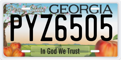 GA license plate PYZ6505