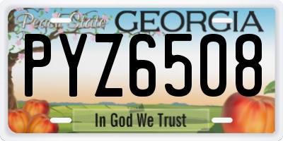 GA license plate PYZ6508