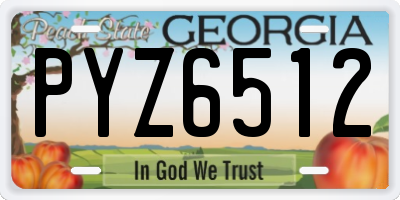 GA license plate PYZ6512