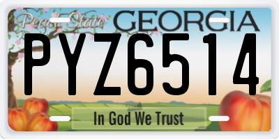 GA license plate PYZ6514