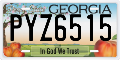 GA license plate PYZ6515