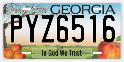 GA license plate PYZ6516