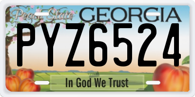 GA license plate PYZ6524