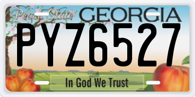 GA license plate PYZ6527