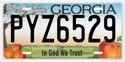 GA license plate PYZ6529