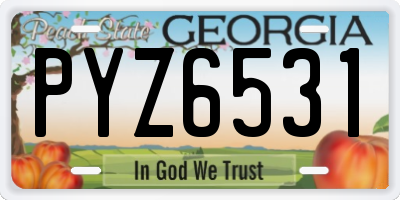 GA license plate PYZ6531