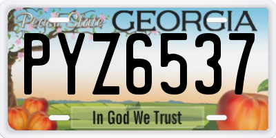 GA license plate PYZ6537