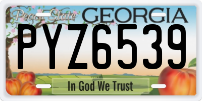 GA license plate PYZ6539