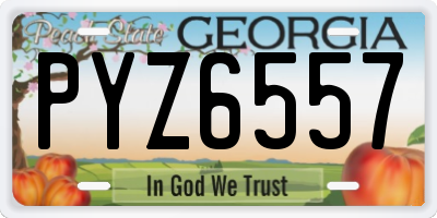 GA license plate PYZ6557